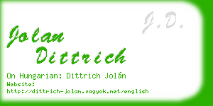 jolan dittrich business card